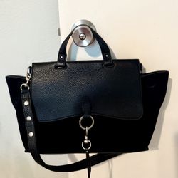 Black Leather and Suede Rebecca Minkoff Handbag
