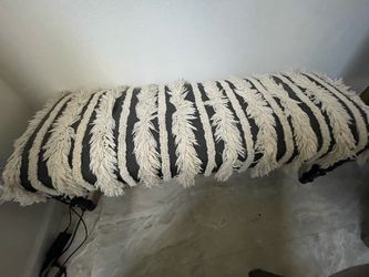 Black and white Bench with fringe