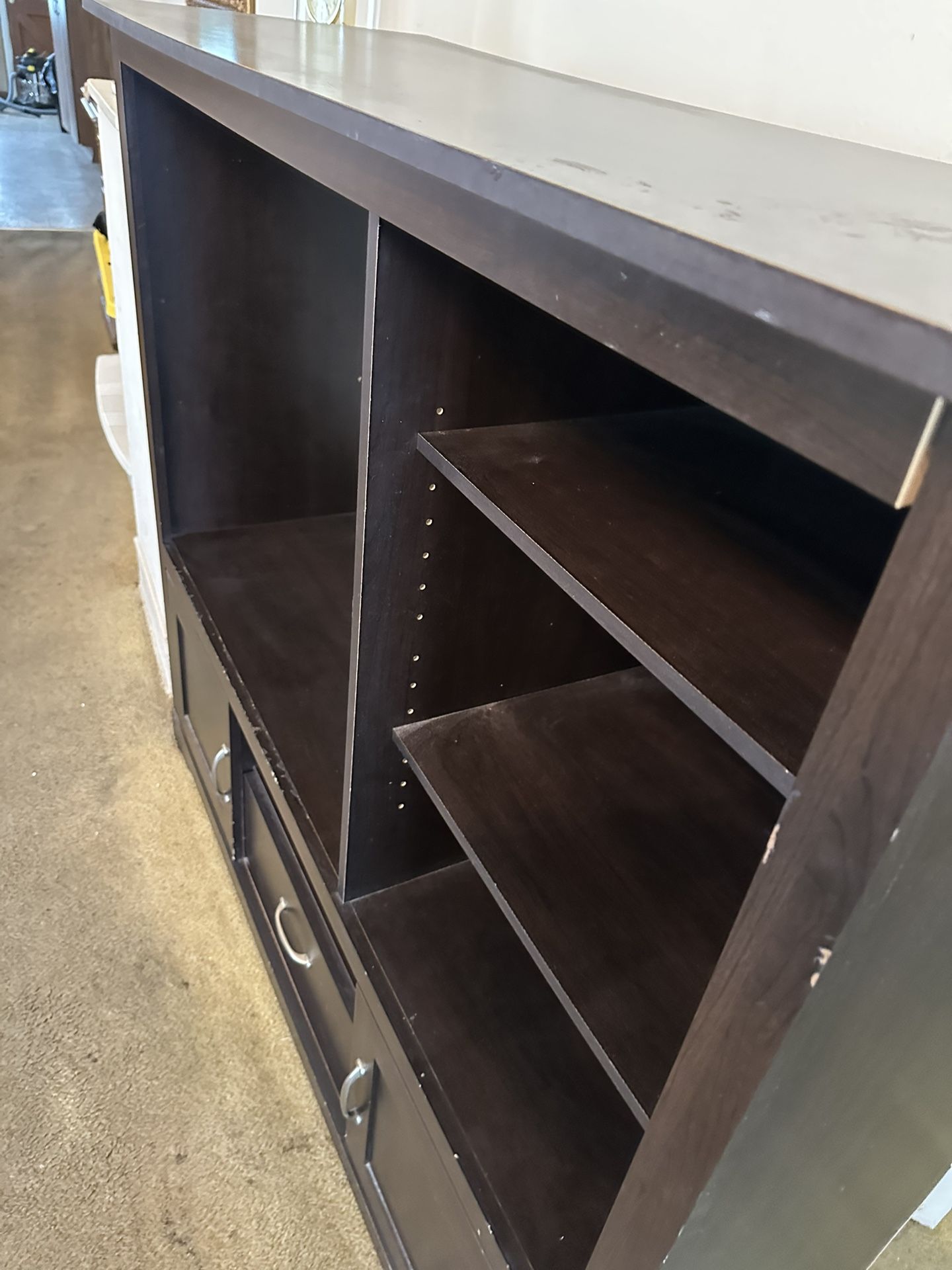 Free, Very Nice Black Tv Cabinet, 2 Door, 2 Drawer, Fits 32 Inch Tv Dark