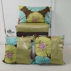 Beautiful Accent Pillows With Matching Ottoman