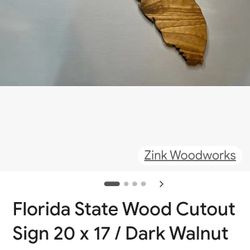Heavy Solid Wood State Of Florida 