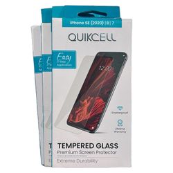 New In Box | Quikcell Tempered Glass Screen Protector For iPhone SE (2020), iPhone 8, & iPhone 7 