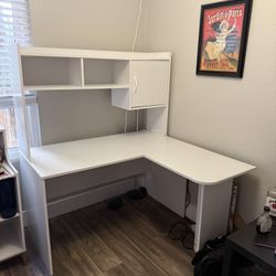 White L-Shaped Desk – Like New