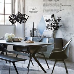 Living Spaces Weaver Dark Dining Table and Bench