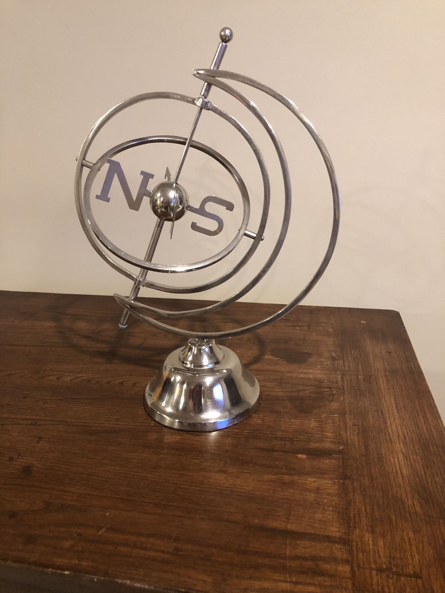 Mid-Century Modern Silver Cardinal Weathervane