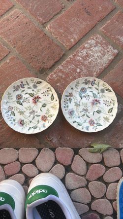 Floral Porcelain Saucers Set of 2