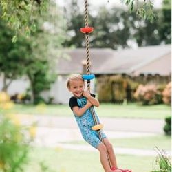 Balance, Climb & Swing Away with this Climbing Rope Tree Swing!! Heavy Duty - Up to 150 Lbs!  Thumbnail