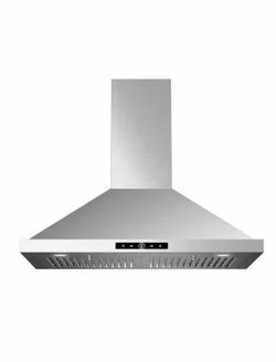 30 in. 500 CFM Ductless Convertible Wall Mount Range Hood in Stainless Steel with LED Lights, Filter and Touch Control