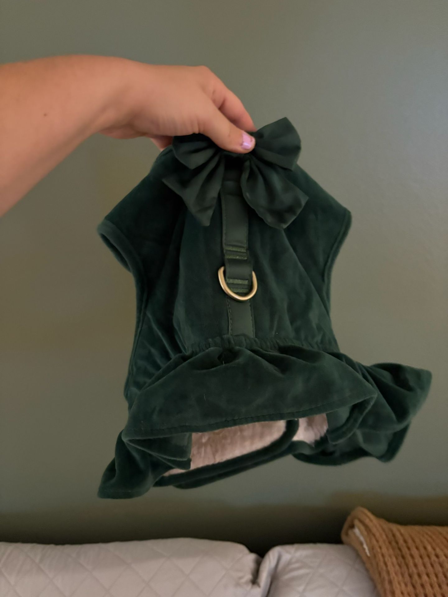 Velvet green harness skirt