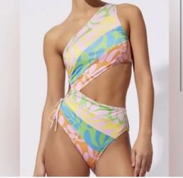 NWT SOLID AND STRIPED the Randall printed (mixed leaf print) size M