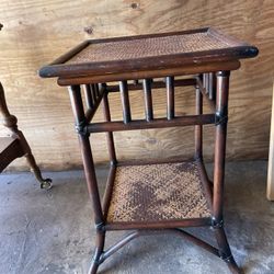 Vintage 90's Cane Side Table