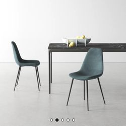 All Modern Kody Velvet Dining Chair Ocean Blue (Set of 6)
