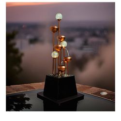 Sponsored Visit the ZMG Store 2.0 2.0 out of 5 stars (2) ZMG 5 Tiered Outdoor Fountain with Glass Ball with Built-in LED Light, 36" Tall Metal Outdoor