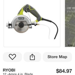 RYOBI 12 -Amps 4 in. Blade Corded Wet Tile Saw