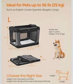 Feandrea 30" Collapsible Dog Crate Portable Oxford Fabric Pet Carrier - Gray / Black