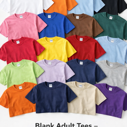Bulk Blank Adult T-Shirts – Plain Cotton Tees for Printing, HTV, DTF & Small Business – Many Colors