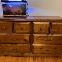 Heavy Wood Dresser  with 8 drawers - good condition