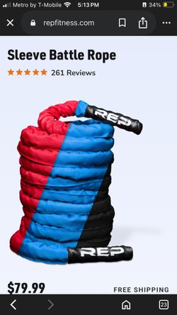 Black Battle Rope With Cover 1.5 In/4cm-40 Ft/12M + Anchor And Straps