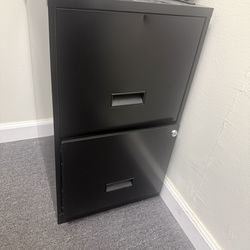 Black 2-Drawer Filing Cabinet – $45