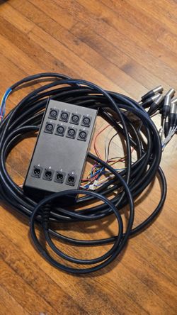 8-in, 4-out XLR snake, 50ft