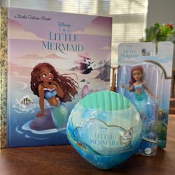 The Little Mermaid Book, Mini Plush & 4” doll
