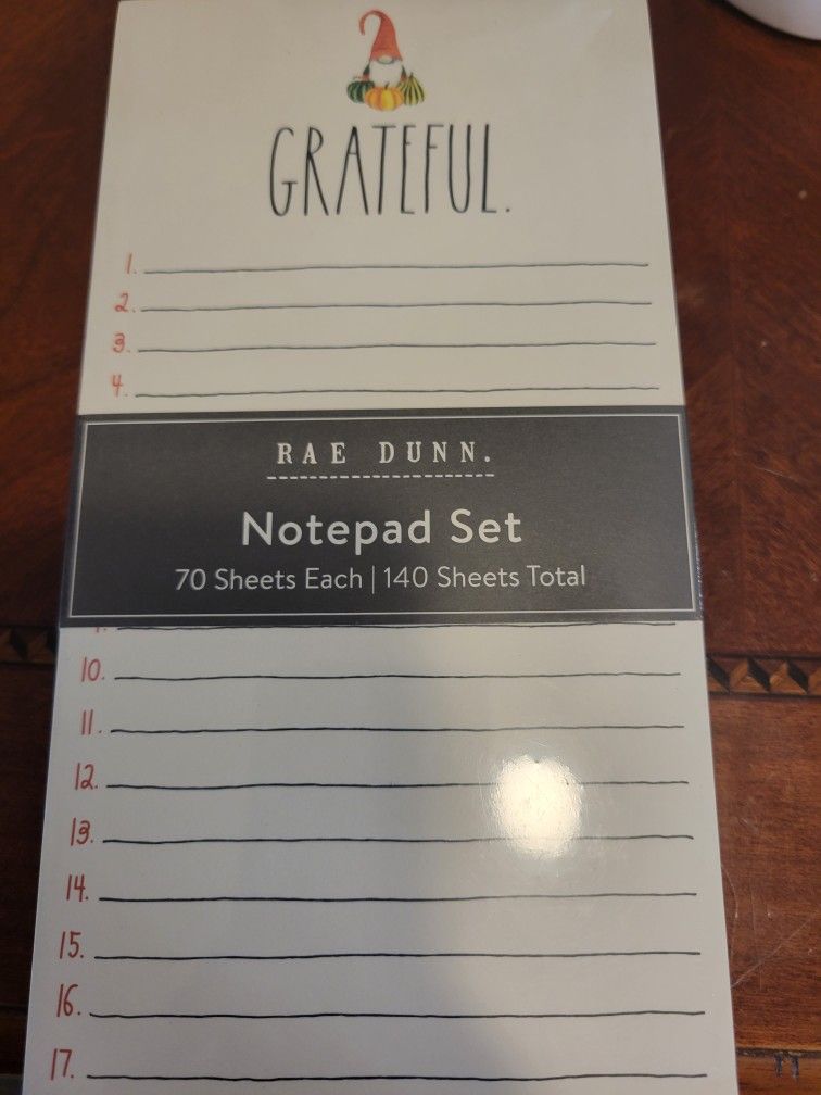 (2) Rae Dunn Notepads- Geateful/Thankful