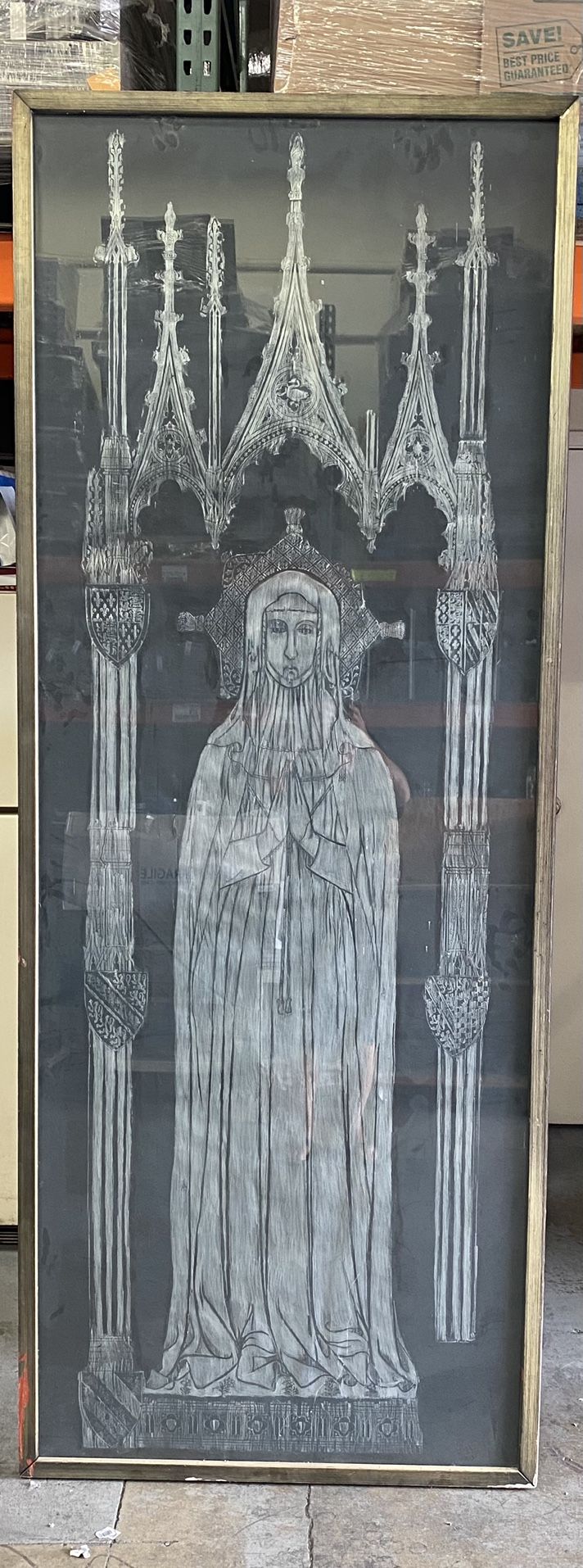 Brass Rubbing From Westminster Abbey Of Lady Eleanor de Bohun Of Woodstock