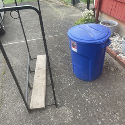 Garbage Bin And Log Holder