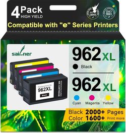 Brand new in box 962XL Ink Cartridges Replacement for HP 962XL Ink Cartridges Combo Pack 4PK Upgraded ChipHP 962 Compatible with HP Officejet Pro 9010