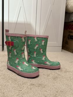 Kids Unicorn Rain Boots - Size L (9/10)