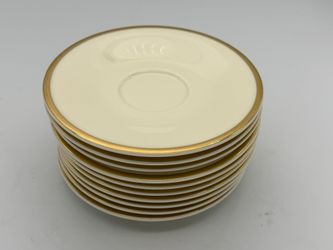 Royal Doulton Heather Saucer Plates 6" Ivory Gold Trim Set of 9 H5089 England