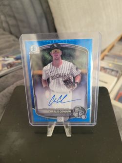 Charlie Condon Bowman Chrome  blue mojo refactor certified auto number 110/199 baseball card