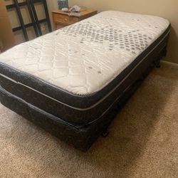 Twin Bed Frame, Box Spring And Mattress