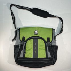 CROCS Messenger Laptop Bag Satchel Adjustable Crossbody Zip Pockets Lime Green 
