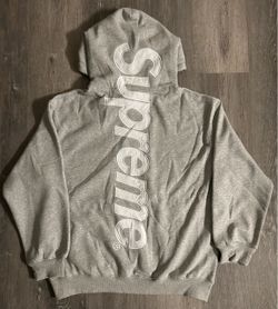 Grey Supreme Satin Appliqué Hoodie Size M