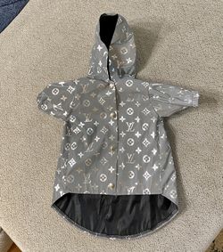 Louis Vuitton Silver Foil Dog Raincoat Size Medium for Sale in