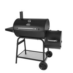 Expert Grill 28 Charcoal Offset Smoker Grill with Side Firebox Black New