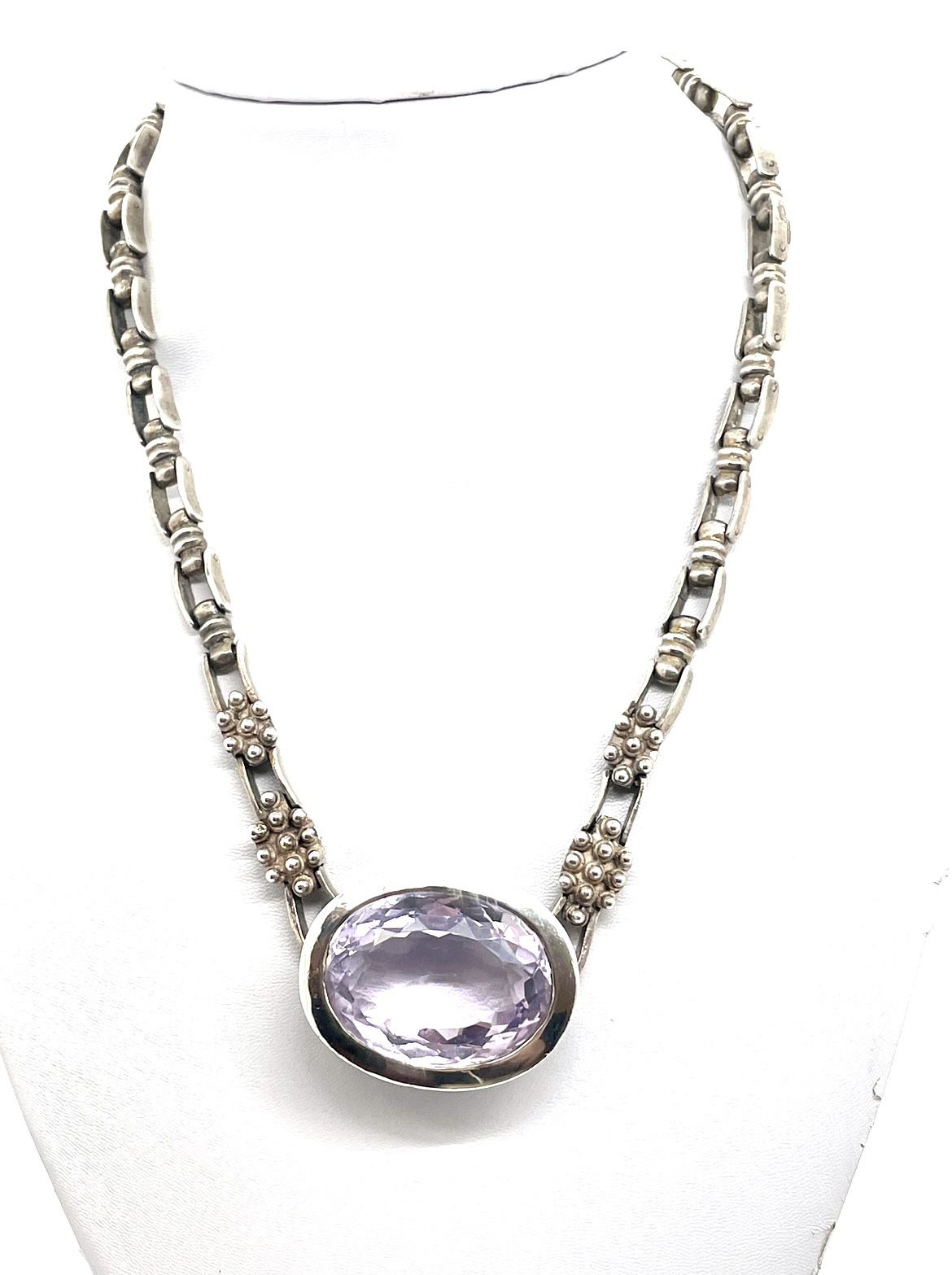 Large Faceted Amethyst Necklace