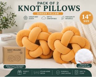 2 Soft Knot Star Pillow - Plush Knotted Lumbar Cushion  Home Decor in Kids' Rooms, Living Room