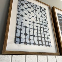 Indigo Prints W/ Wooden Frame 