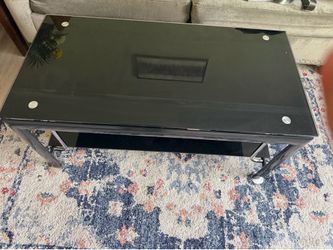 Glass black table