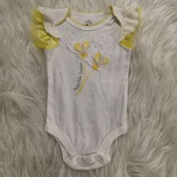 Baby starters 6M white/yellow baby girl onesie bodysuit
