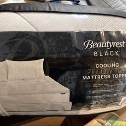 Beautyrest Black Cooling Pillow Top Mattress Topper ✨ King – LIKE NEW!