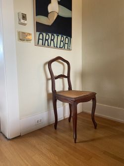 Antique Mahogany Side Chair with Cane Seating
