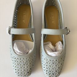 New J. Crew Grey Mary Jane Flats