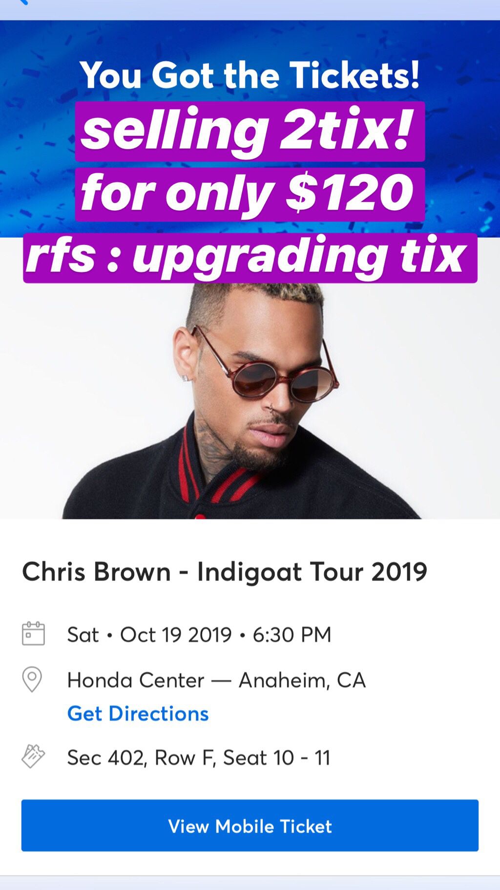 CHRIS BROWN FOR 2 TICKETS 🔥