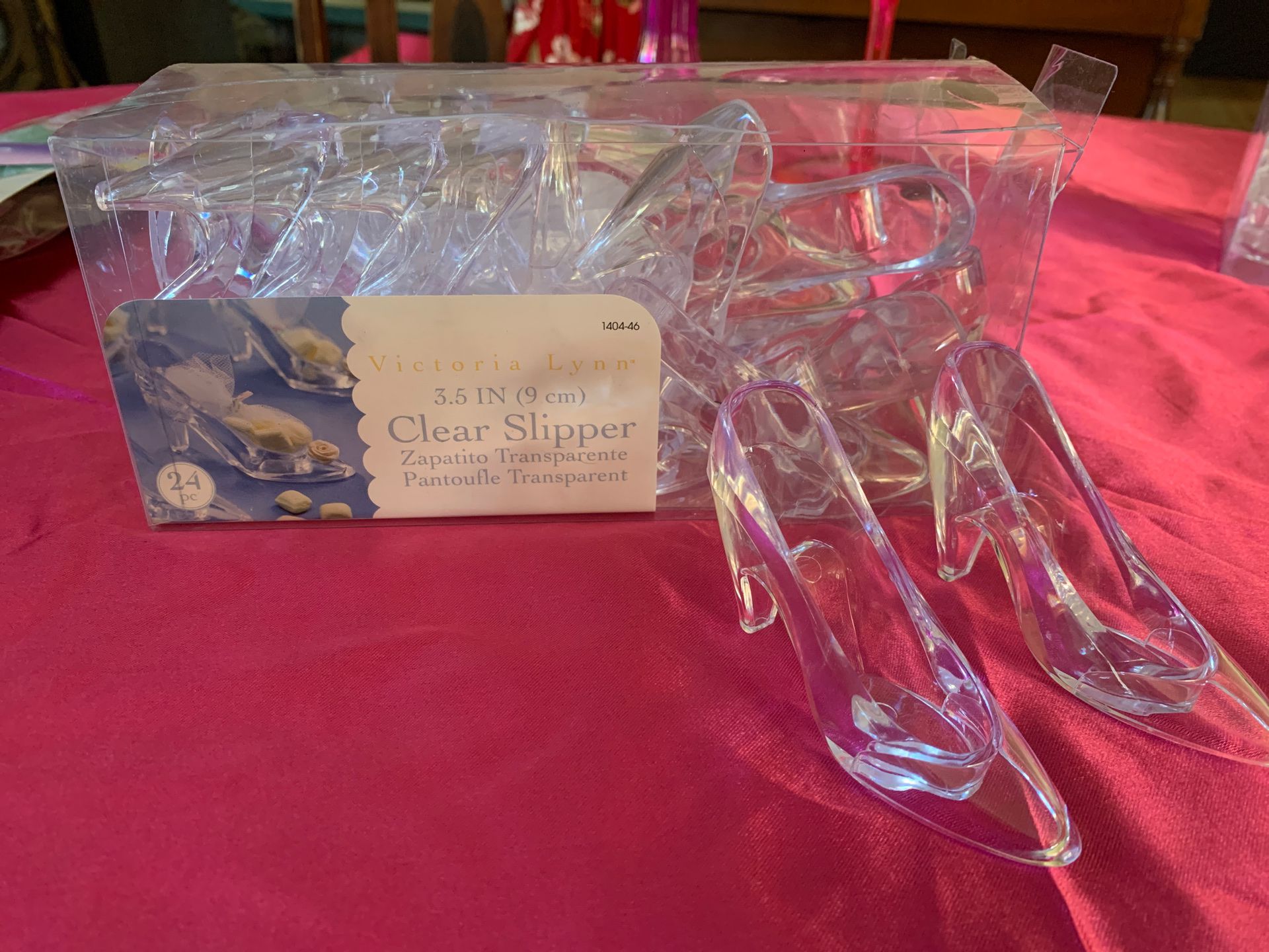 Cinderella clear slippers party favors 3.5 inch plastic