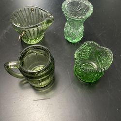 Little Green Glass Decor Pieces 