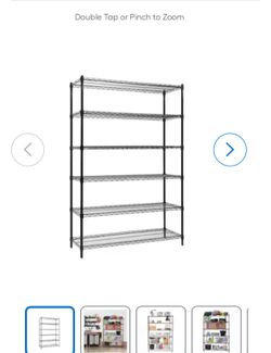 NEW/ Style Selections 47.7-in W x 18-in D x 72-in H, 6 -Tier Heavy Duty Black Metal Wire Shelving