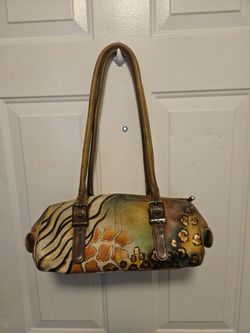 Anuschka Rare Leather Print Handbag